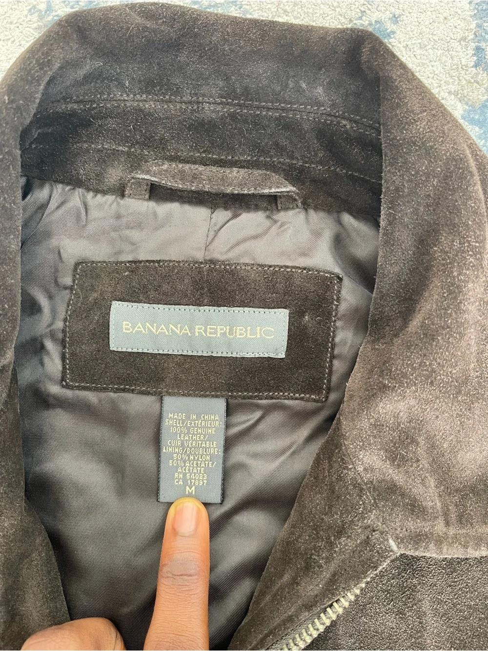 Banana Republic Dark Brown Suede Bomber Jacket